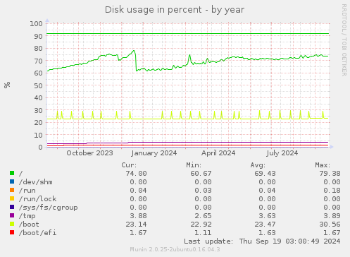 Disk usage in percent